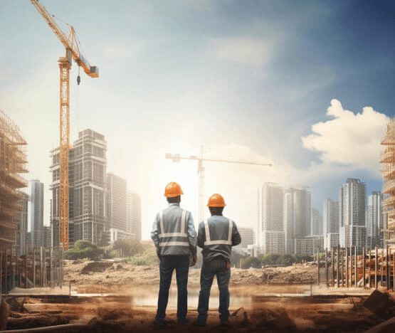 Construction workers on site